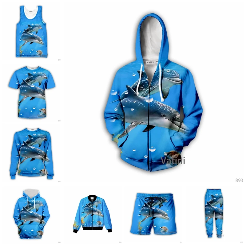 

Fashion Men Women Happy Dolphins 3D Full Print Hoodies Harajuku Zipper Pullover Sweatshirt Unisex Casual Tracksuit
