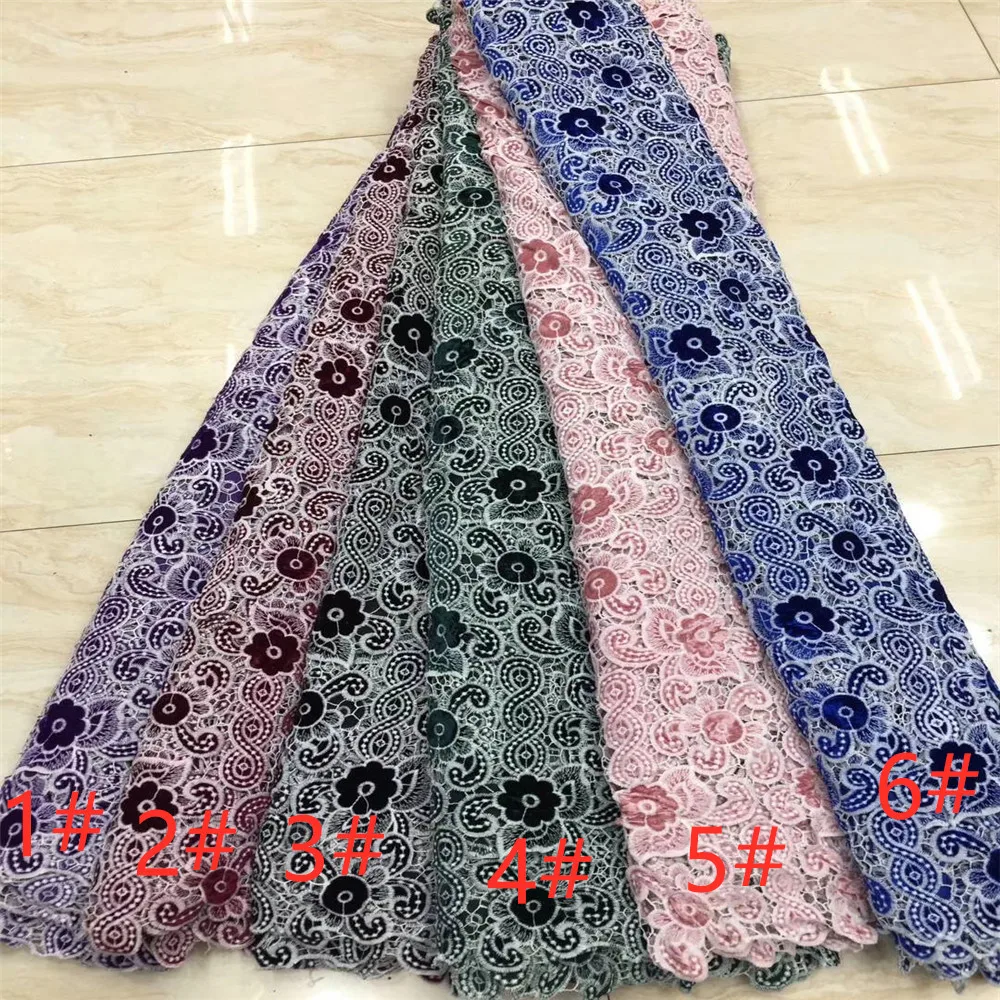 Нигерийская французская кружевная ткань бархат Тюль Высокое качество