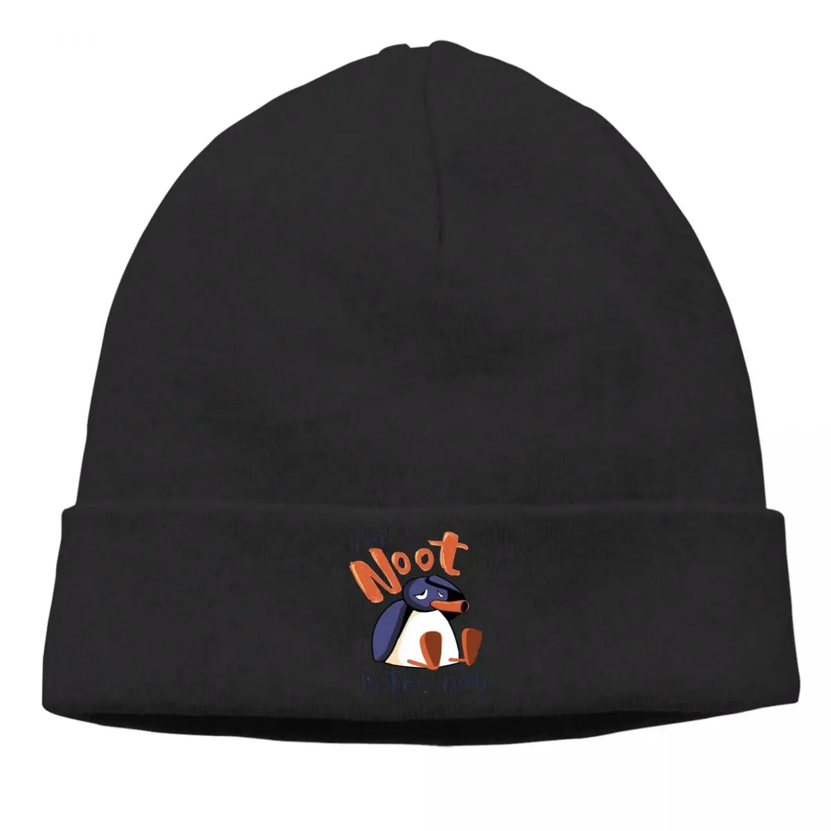

In The Mood Bonnet Homme Winter Warm Knitted Hat Pingu Pinga Clay Animation Skullies Beanies Caps Style Fabric Hats
