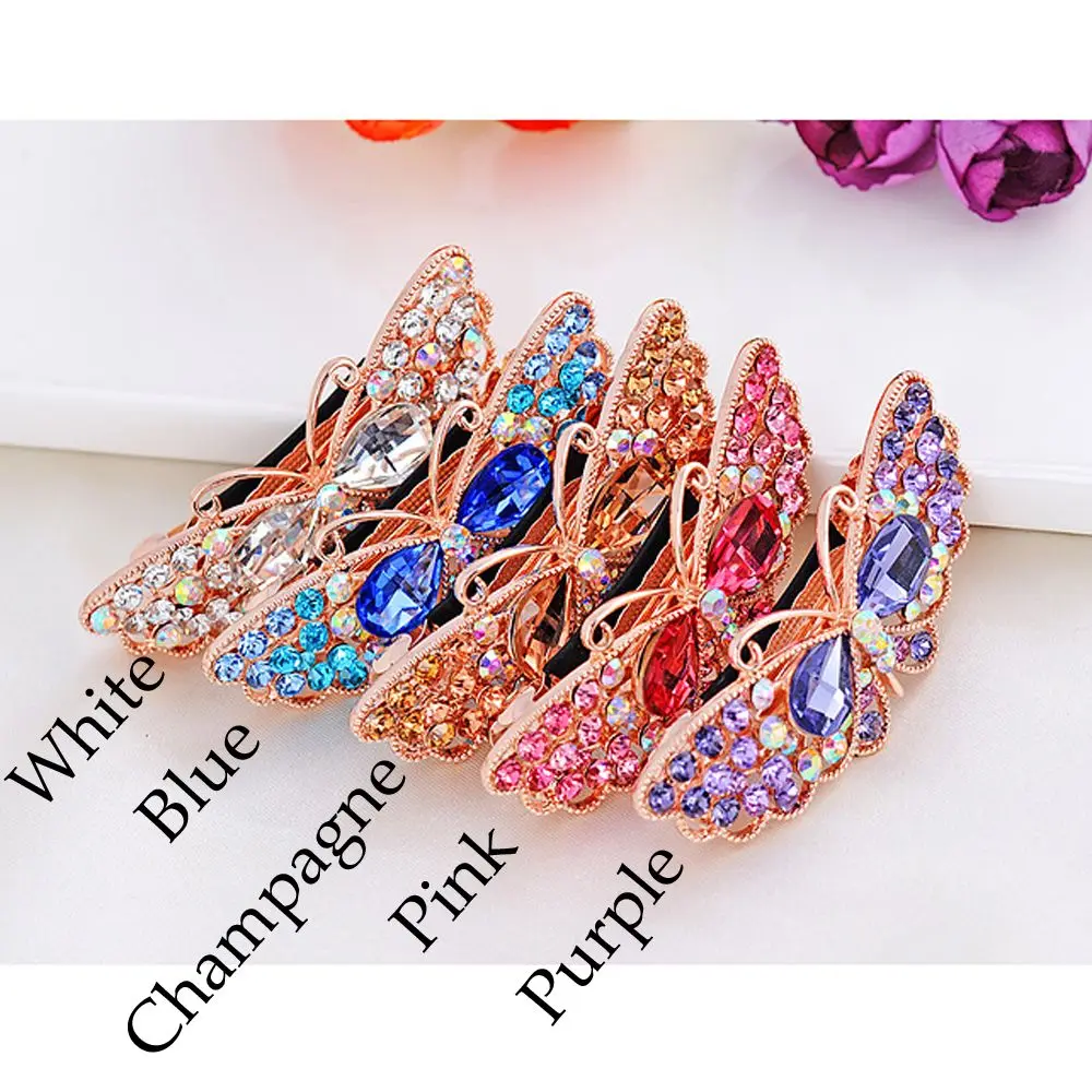 1 шт. мини хрустальные стразы Бабочка заколка для волос блестящая шпилька из