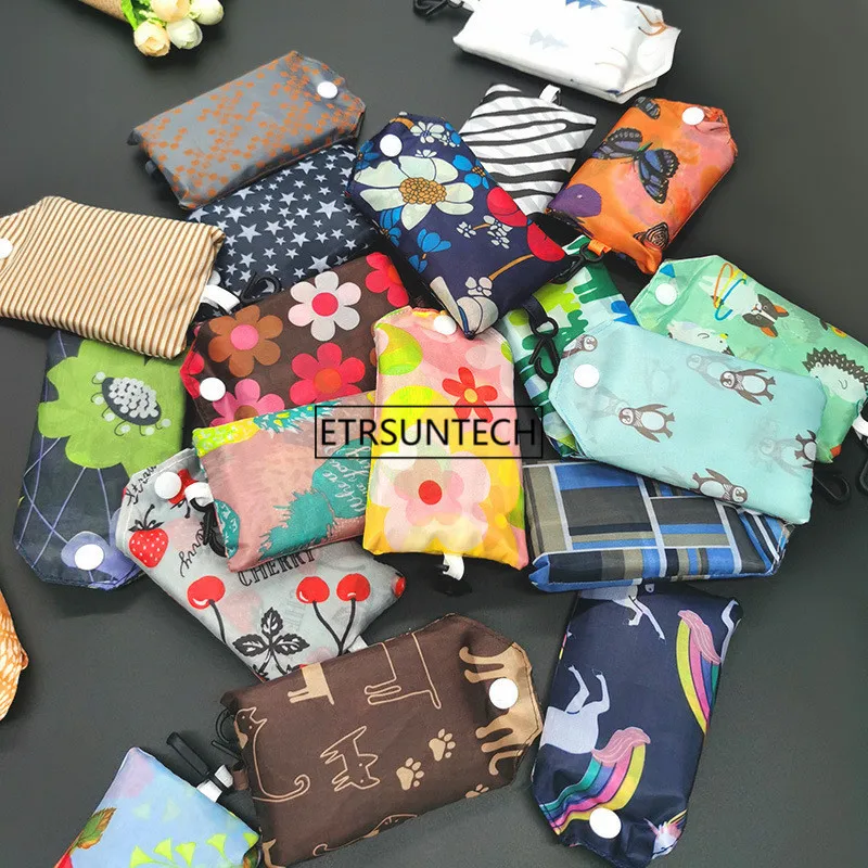 

100 шт., многоразовые Экологически чистые складные сумки для покупок