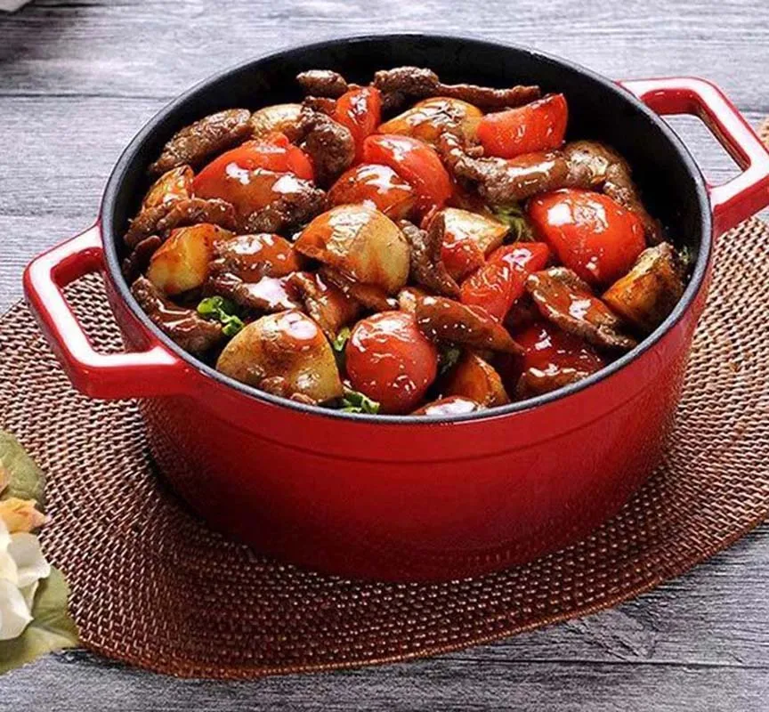 

Big 20-26CM Cast Iron Enamel Pot Cookware Carbon Steel Enamel Dutch Oven Pot Set