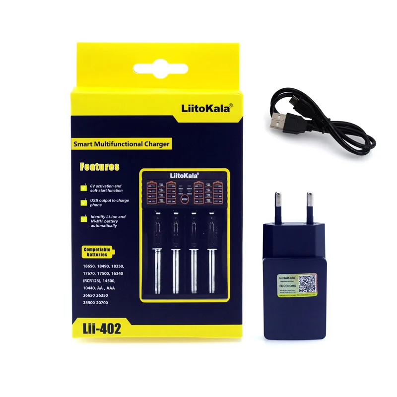 Зарядное устройство Liitokala Lii-402 18650 1 2 в 3 7 85 В AA 26650 10440 14500 16340 умное зарядное для