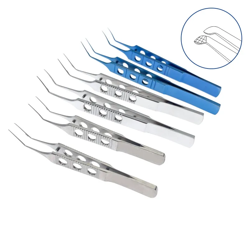 

Capsulorhexis Forceps Stainless Steel Arcuate Dihedral Titanium Ophthalmic Forceps Pet Instruments Surgical Tools