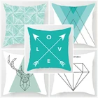 Nordic подушка в скандинавском стиле крышка геометрический рисунок оленя, уникальная отделка стразами чехлы на диванные подушки, квадратные синие Декор Подушка Чехол