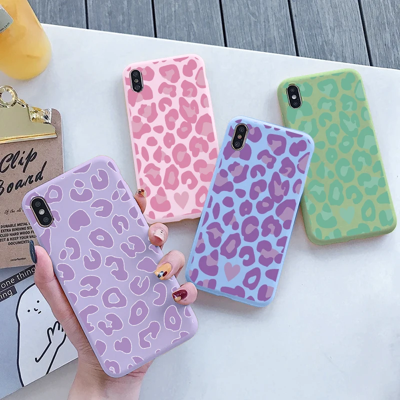 Чехол для iPhone 12 13 Pro Max Mini 11 XS MAX X XR SE 2020 7 8 6 6S 5 5S Plus мягкий ТПУ с леопардовым принтом