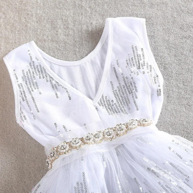 Летнее платье без рукавов для маленьких девочек вечерние жевное вечернее