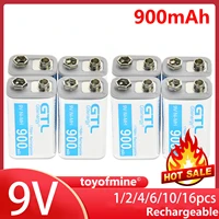 1 16pcs pps nimh block 17r8h 9v 900mah durable power gtl rechargeable battery white color