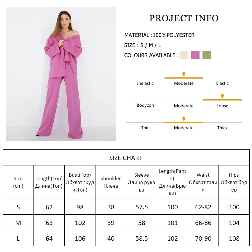 

Pure Color 2021 Autumn Suit For Women Pajama Loose Long Sleeve Sets Womens Outfits Woven Button V-Neck Trouser Suits Home