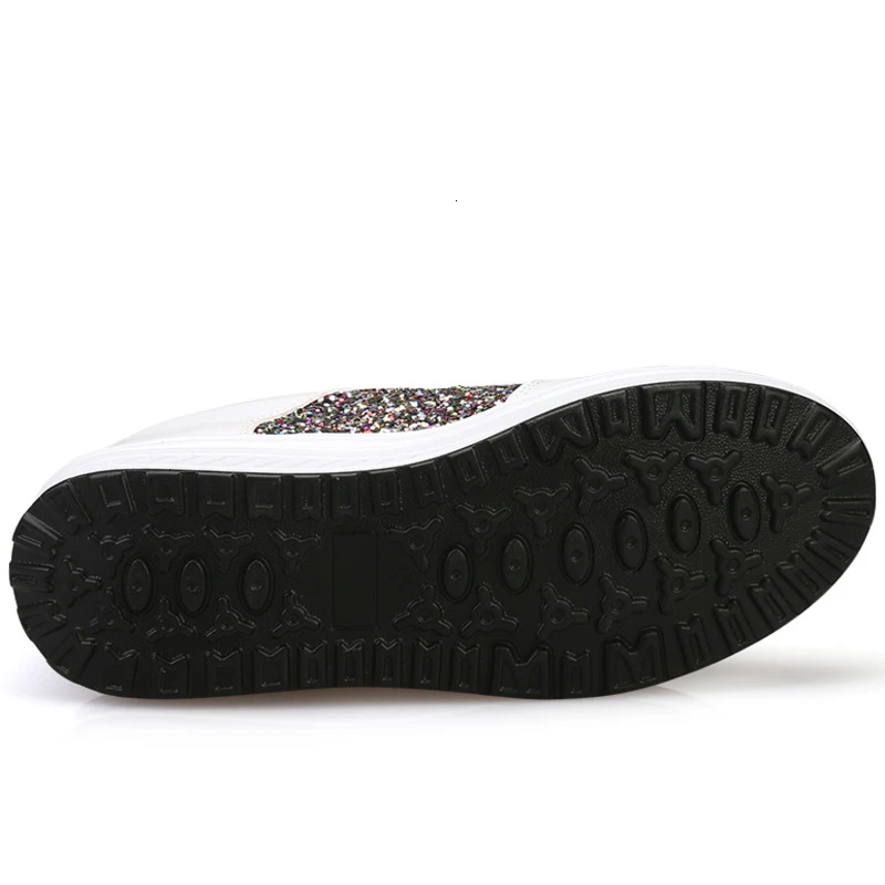 Женская обувь для бега блестящие кроссовки на платформе со шнуровкой кожаные