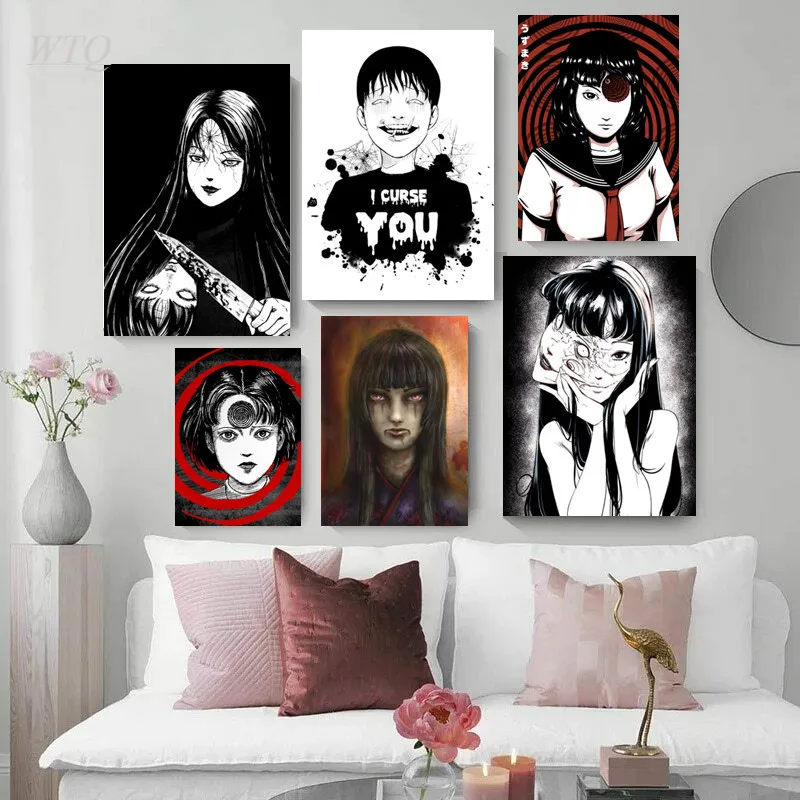 

WTQ Tomie аниме Junji Ito аниме постеры Картина на холсте настенное Искусство Декор Картина домашний декор фотографии для украшения детской комнат...