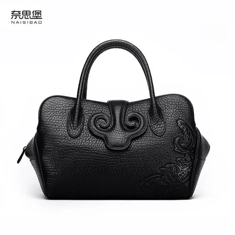 Женская кожаная сумка NAISIBAO роскошная дизайнерская через плечо из натуральной