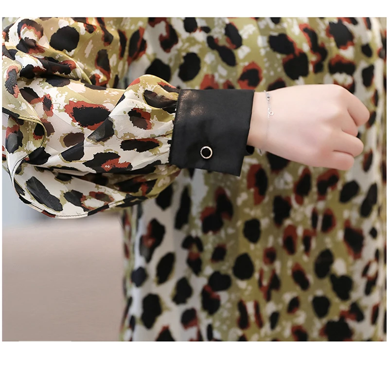 Женские шифоновые рубашки с леопардовым принтом размера плюс M-4XL блузки 2020