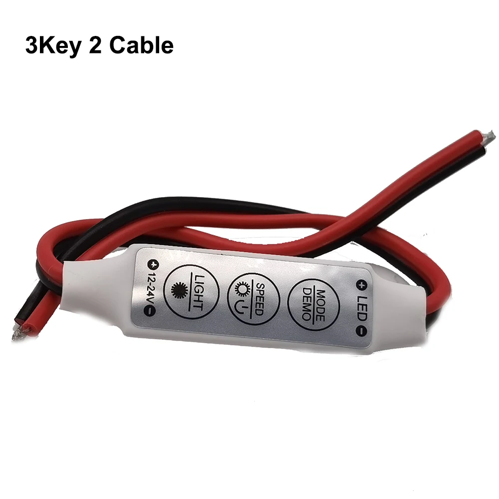 DC 5V-12V-24V 12A 3Keys Mini LED RGB Controller Dimmer Driver For 5050/3528/2835/5730/5630/3014 SMD Strip Lights |