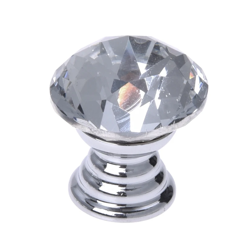 10 шт. 20 мм Кристальное стекло прозрачная ручка для шкафа выдвижная кухонный