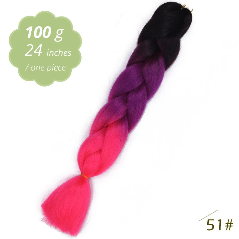 51 AISI BEAUTY Crochet Braids Synthetic Hair Jumbo Braiding Hair 100g/Pack Pink Grey Twists Braids Hair Extensions - Цвет: 51