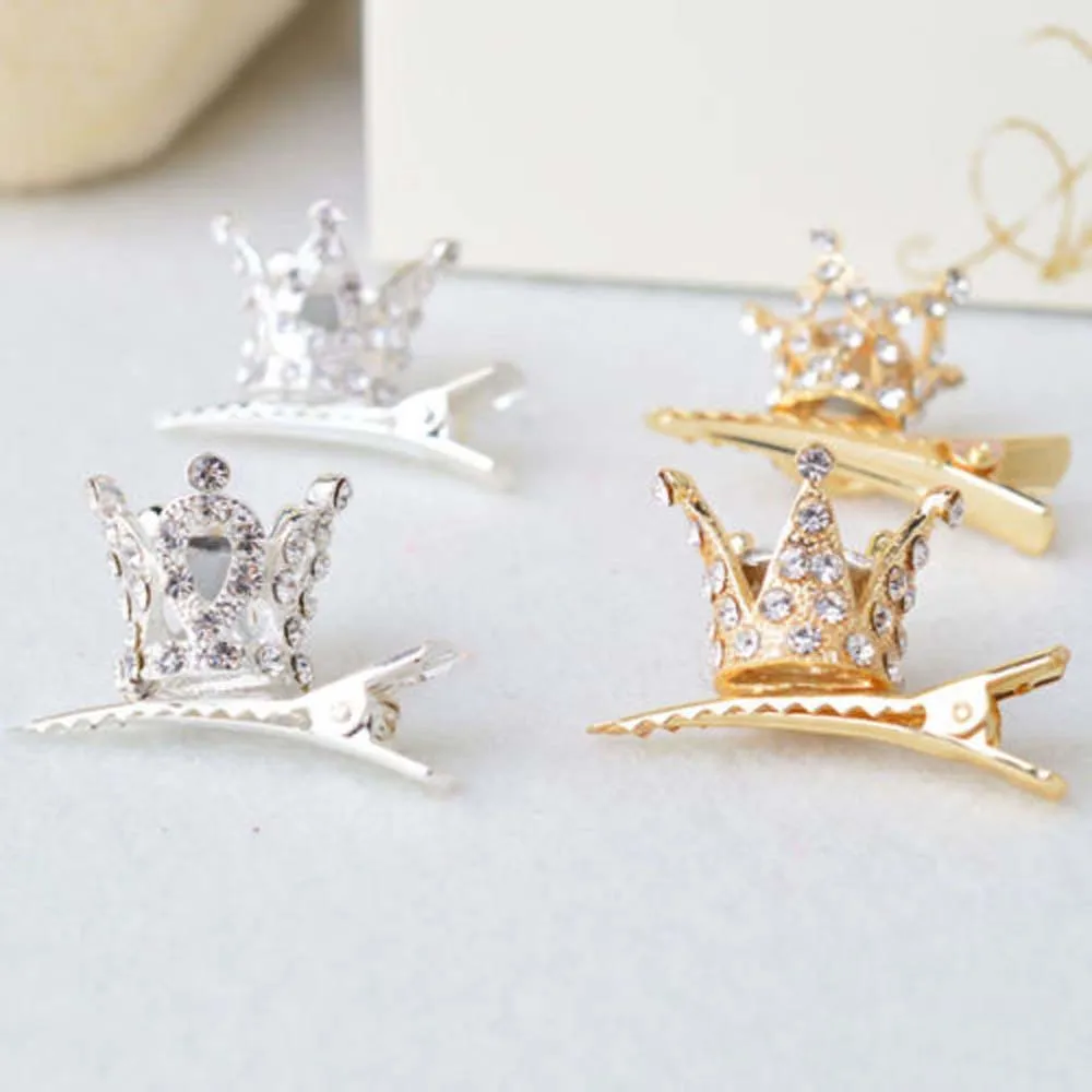 

Glitter Synthetic Sequin Crown Hair Clips Mini Kid for Festival Headdress Birthday Hairpin Sparkly Princess Tiara Barrette