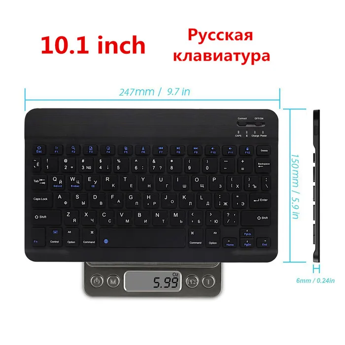 key-RUSSIAN Русская клавиатура универсальная тонкая портативная беспроводная Bluetooth 3,0 клавиатура со встроенным аккумулятором для iPad Tablet PC Windows android - Цвет: key-RUSSIAN