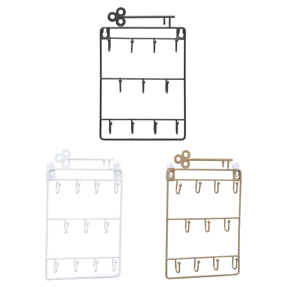 

Металлический настенный крючок в современном стиле, железная вешалка с 11 крючками, держатель для ключей, стеллаж для хранения пальто, шляп, ...