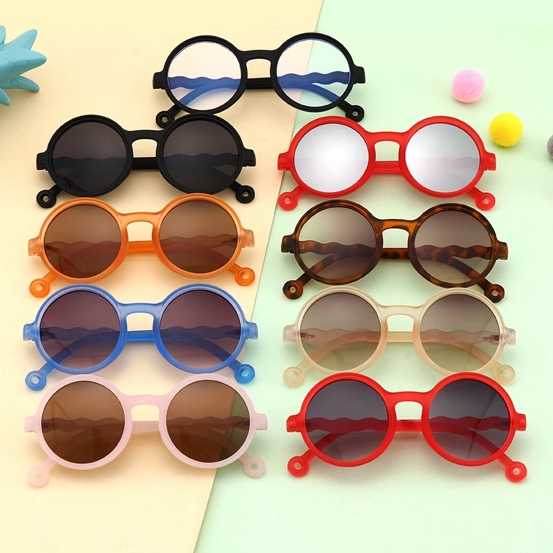 

New Children's Round Frame Sunglasses Fashion Leopard Trend Irregular Eyeglasses UV400 Protection Classic Boy Girl Cute Eyewear