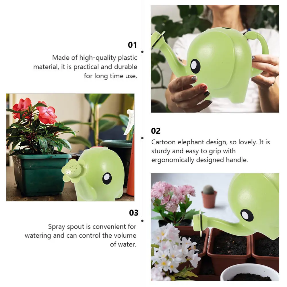 

2pcs Cartoon Elephant Design Watering Cans Watering Pots for Home Garden