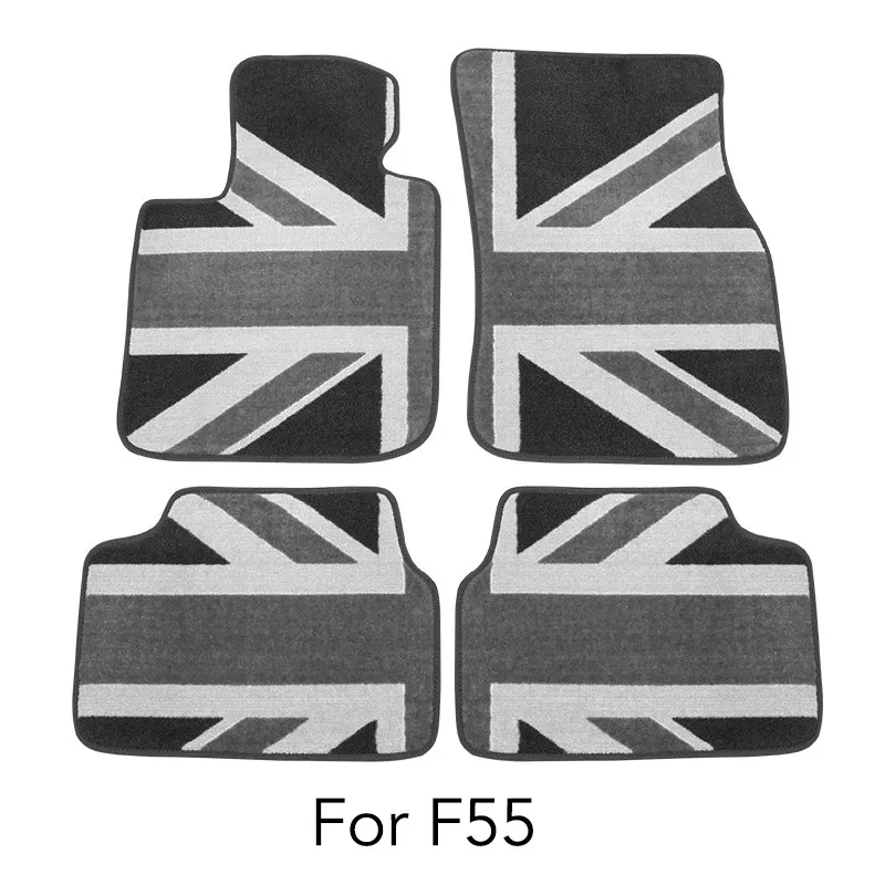 Gray F55 Автомобильные коврики, Нескользящие Коврики для ног, ковровое покрытие для Mini Cooper R55 R56 R57 R60 R61 F54 F55 F56 F57 F60 земляк, аксессуары - Название цвета: Gray F55