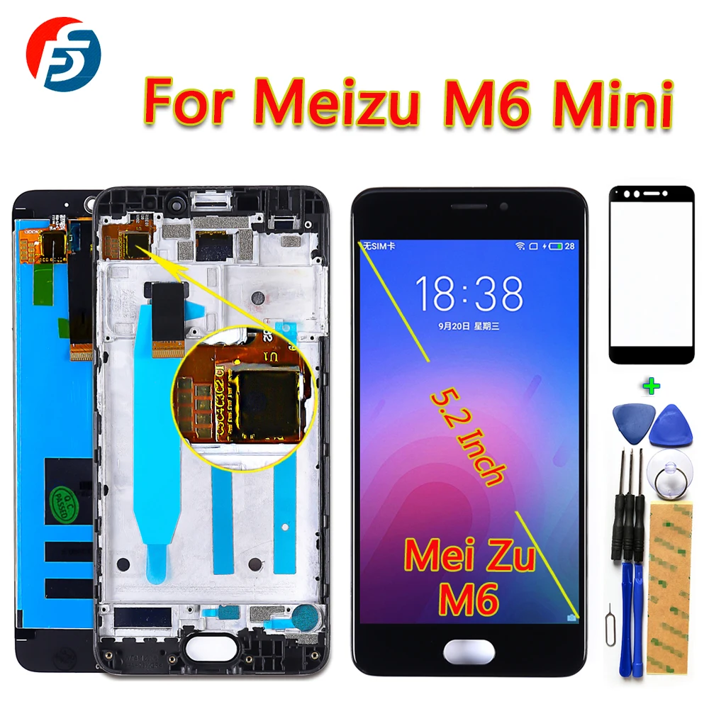 ЖК дисплей Fansu IPS для Meizu M6 Mini 5 2 дюйма Φ 1280x720 рамка с бесплатными инструментами и