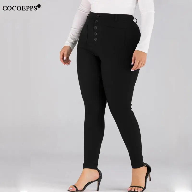 2020 весенние женские узкие брюки размера плюс летние повседневные Черные