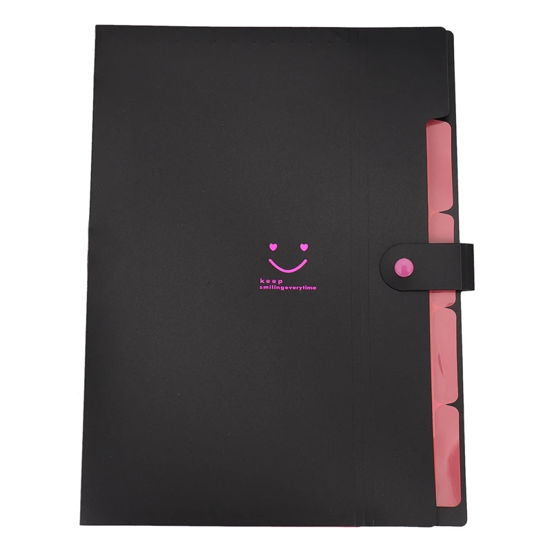 

A4 Paper Expanding File Folder Pockets Accordion Document Organizer ,Black