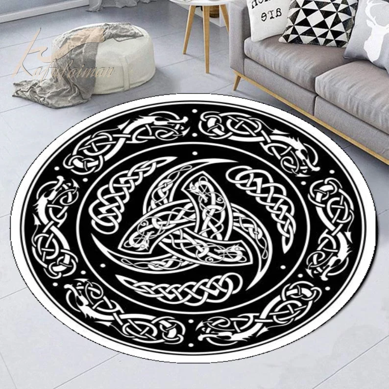 Скандинавский древний скандинавский щит викингов и Рун черные коврики с