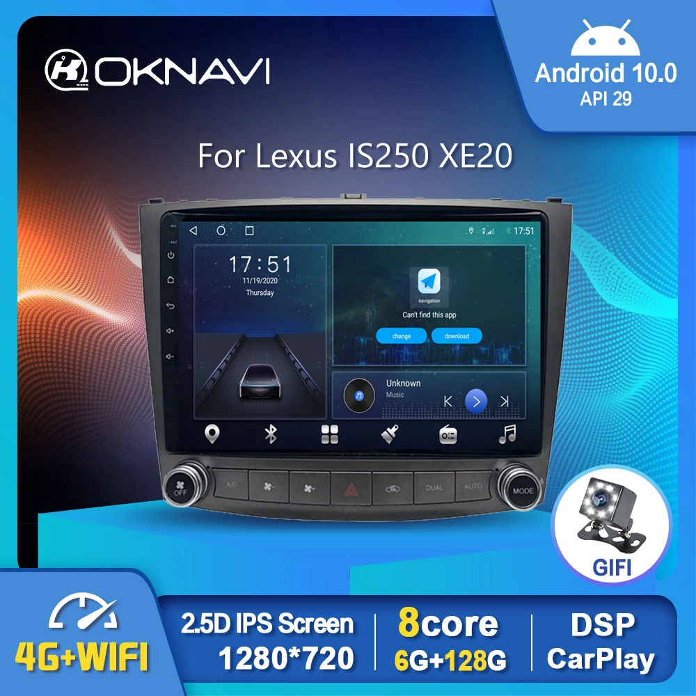 Автомобильный мультимедийный видеоплеер 10 &quotAndroid для Lexus IS250 IS300 IS200 IS220 IS350 2005 2012
