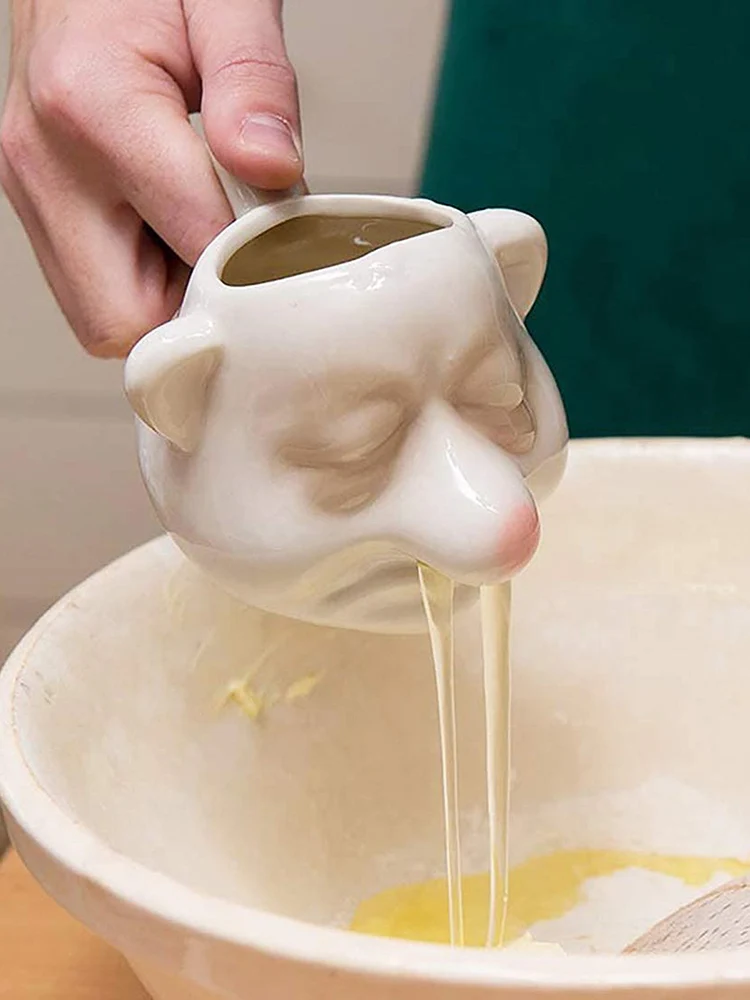 

Ceramic Big Nose Egg Yolk Separator Bogeyman Snot Egg Divider Handle Filter Tool Holder For Dining Cooking Kitchen Gadget 2021