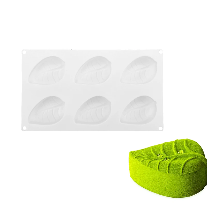 Силиконовая форма для торта 6 отверстий 3D листьев выпечки десертов инструменты