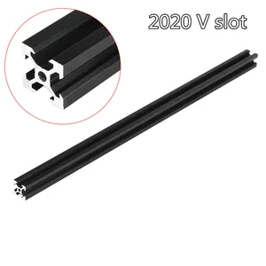 Экструзионная рама из алюминиевого профиля 100-1000 мм, черный, 2020 V-Slot, для деревообработки лазерный гравировальный станок с ЧПУ