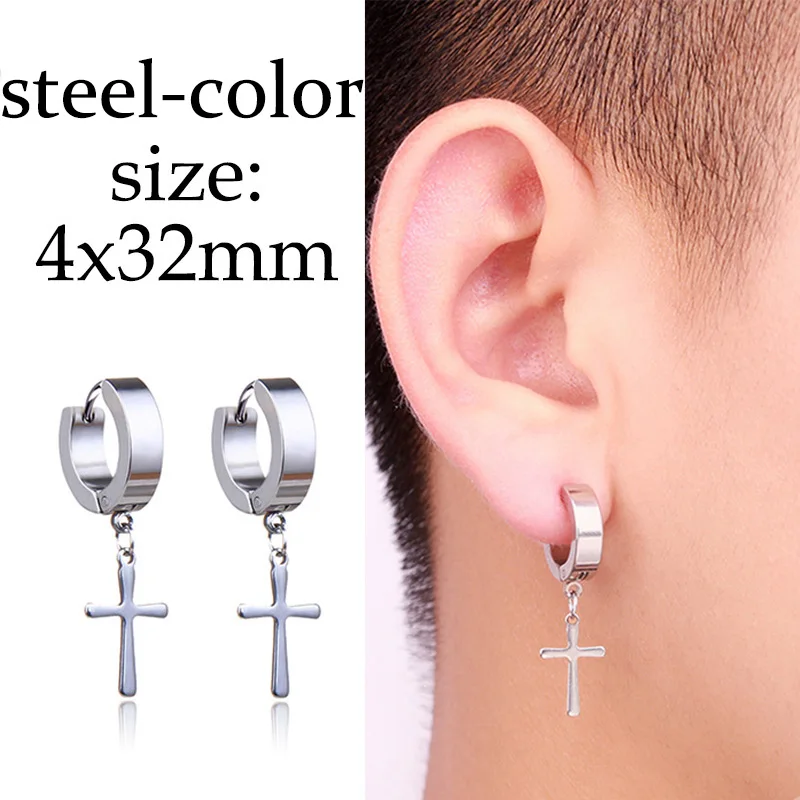 Style 18 1 пара, панк, черные, несколько стилей, нержавеющая/титановая сталь, серьги-гвоздики для мужчин и женщин, готический, уличный стиль, хип-хоп, серьги, ювелирные изделия - Metal Color: Style 18