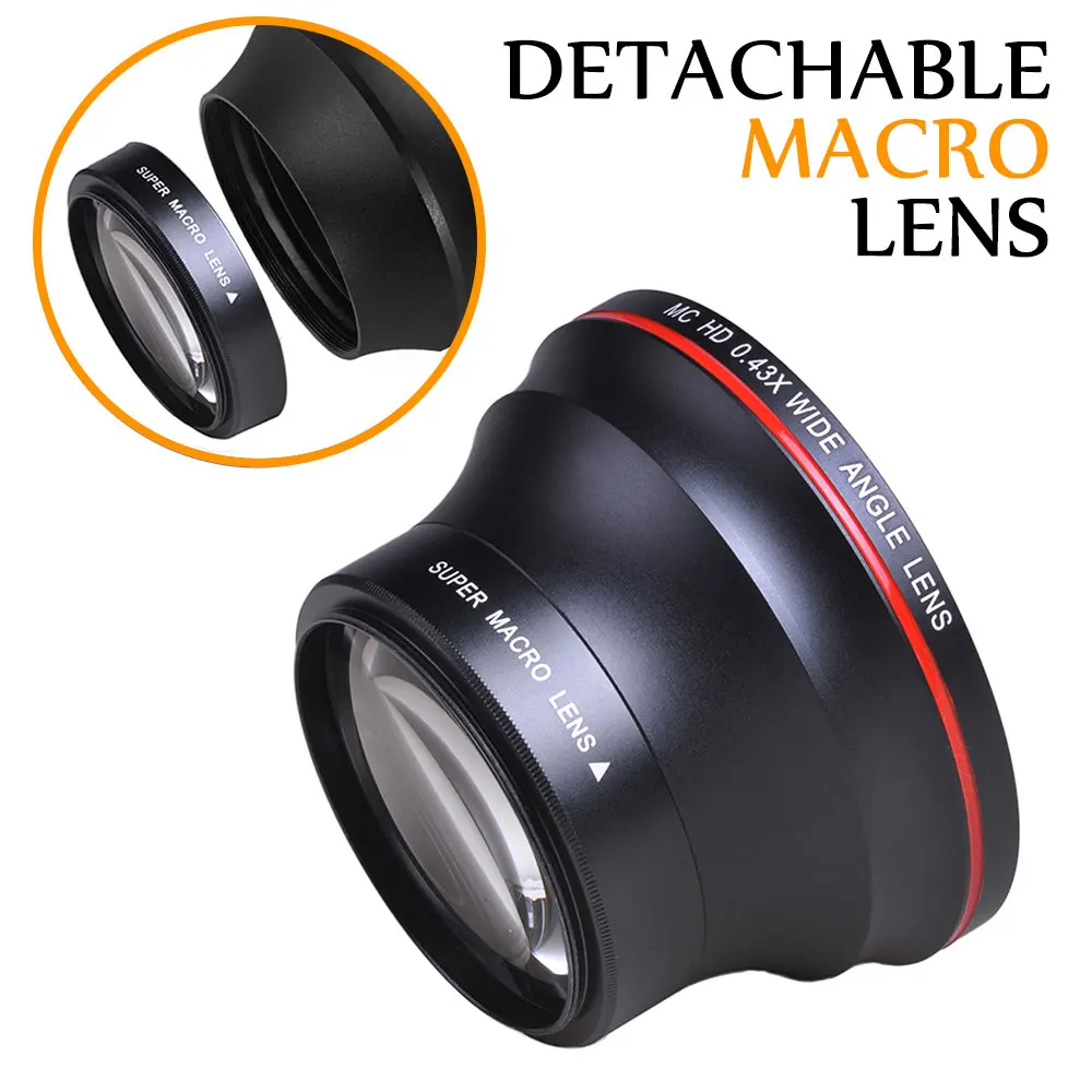 52 мм 0.43x профессиональный HD широкоугольный объектив для Nikon D7100 D7000 D5500 D5300 D5200 D5100