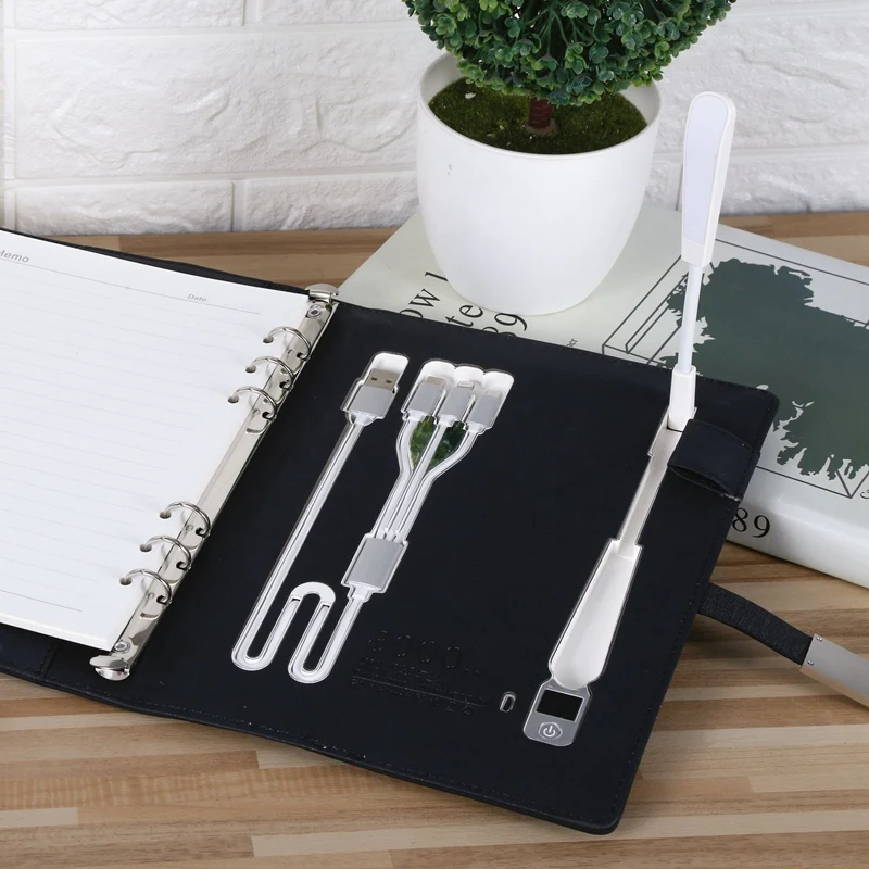 

Desk Lamp Charging Notebook Power Bank Business Meeting Notebook Led Light Wireless Charging Loose-Leaf Notebook