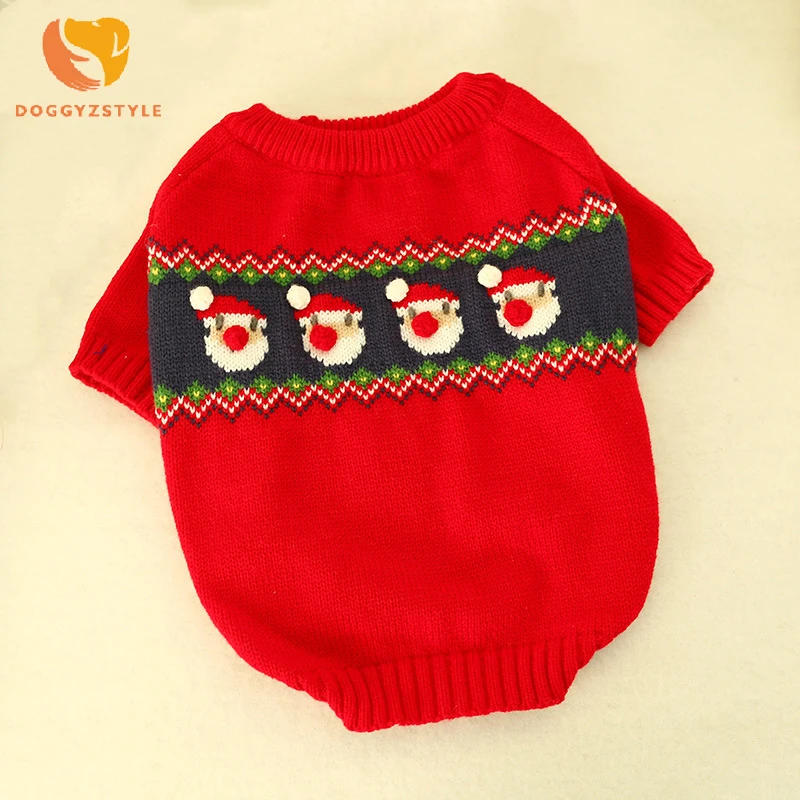 

Winter Cartoon Dog Clothes Warm Christmas Santa Sweater For Small Dogs Pet Clothing Coat Knitting Crochet Cloth Jersey Perro