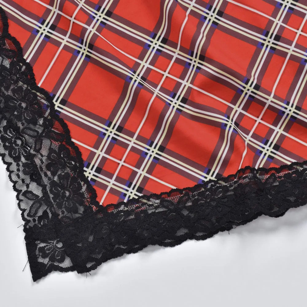 

Gothic Women Dress Spring Summer New Fashion Hipster Designer Creative Simple Thin Sexy Printing Lace Splicing Contrast Split