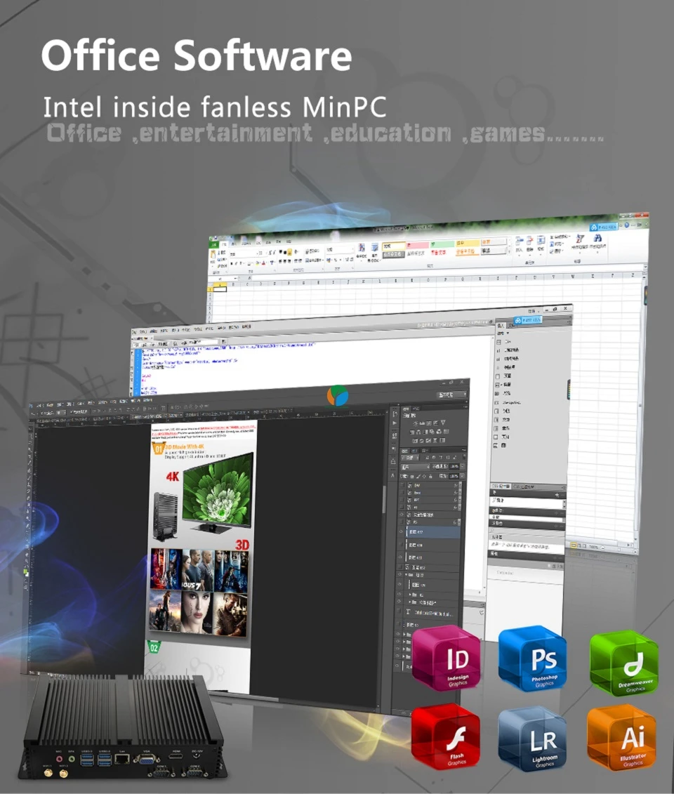 Причастником Intel Core i7 4500U промышленный Настольный i3 6006U i5 7200U Win10 Linux i3 Minipc Intel NUC 4K HD RS232 портативный ПК
