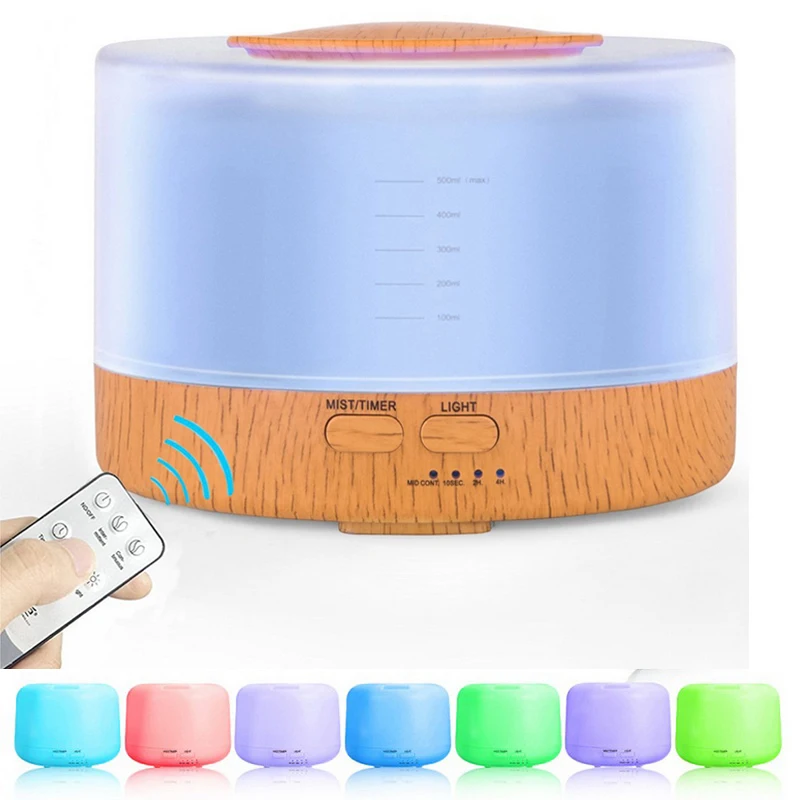 500 мл увлажнитель с пультом дистанционного управления 7 светодиодных ламп