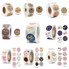 500 шт. милый цветок спасибо ручной работы Стикеры круглые канцелярские спасибо вам за ваш заказ пломба-наклейка для подарка украшения, подарочная коробка