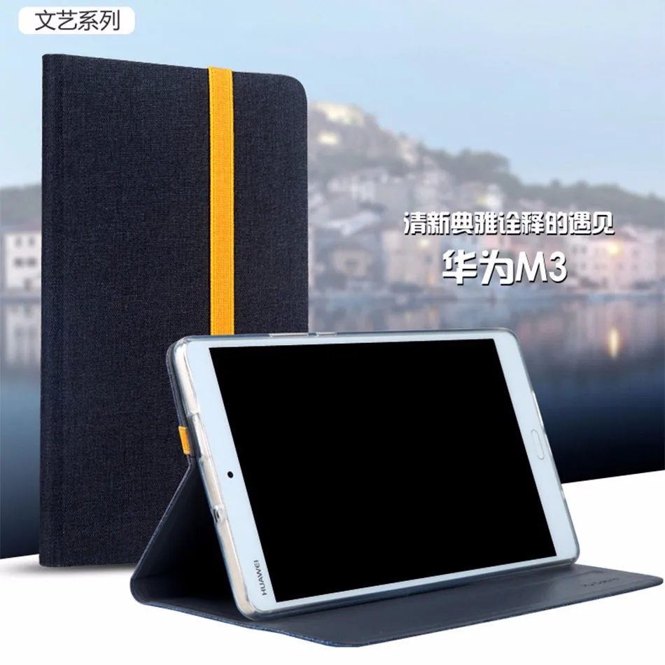 Умный силиконовый + тканевый чехол из искусственной кожи для Huawei MediaPad M3 BTV W09 8 4
