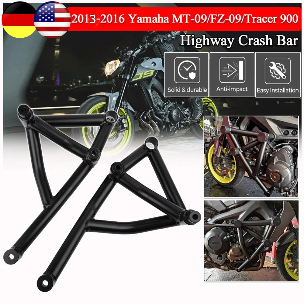 Трассировочная защита двигателя для Yamaha MT09 FZ09 бампер трюковая клетка 2013 2016 MT FZ 09