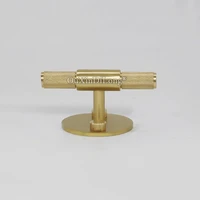high quality 8pcs pure brass knurled t bar furniture handles drawer pulls cupboard wardrobe kitchen tv cabinet handles base