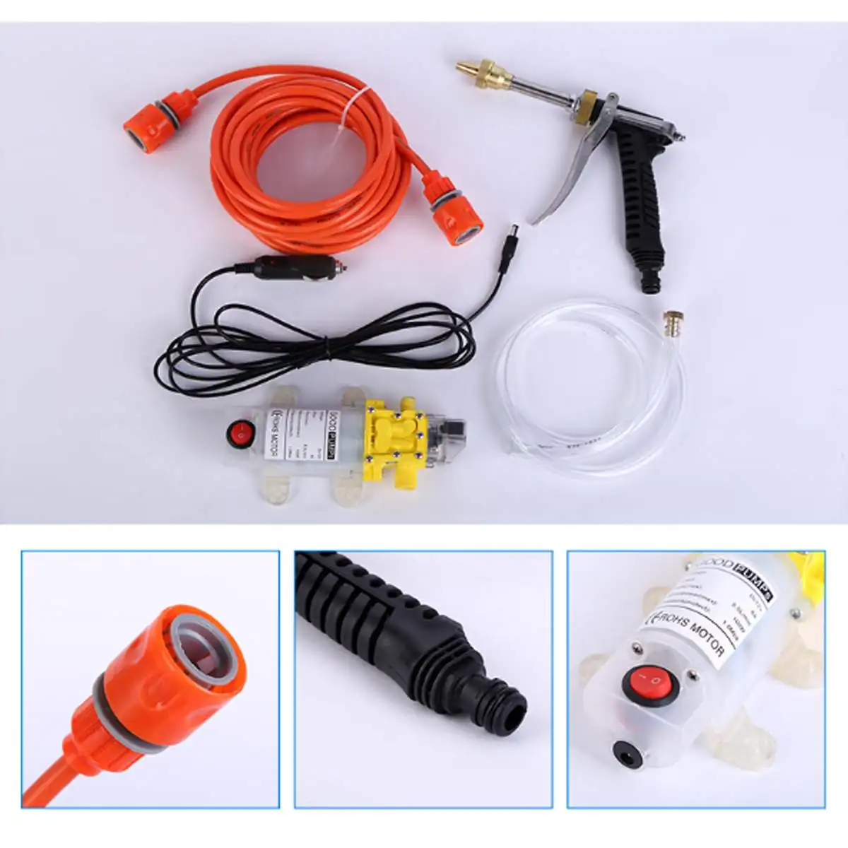 12 V Мембранный самовсасывающий водяной насос высокого давления 5-7 LPM 120W Водяной распылитель Автомойка 12 V электрический водяной насос