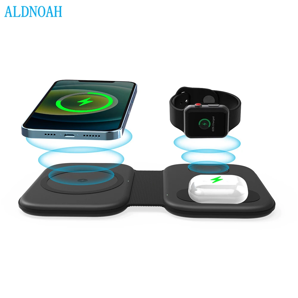 

15W Magnetic Wireless 3 in 1 Charger For Apple iPhone 13 12 Mini Pro Max Fast Charging Pad For Airpods Pro Watch 6 5 4 3