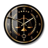 non ticking timepiece lawyer office decor scale of justice modern wall clock law firm wall art judge law wall hanging wall watch