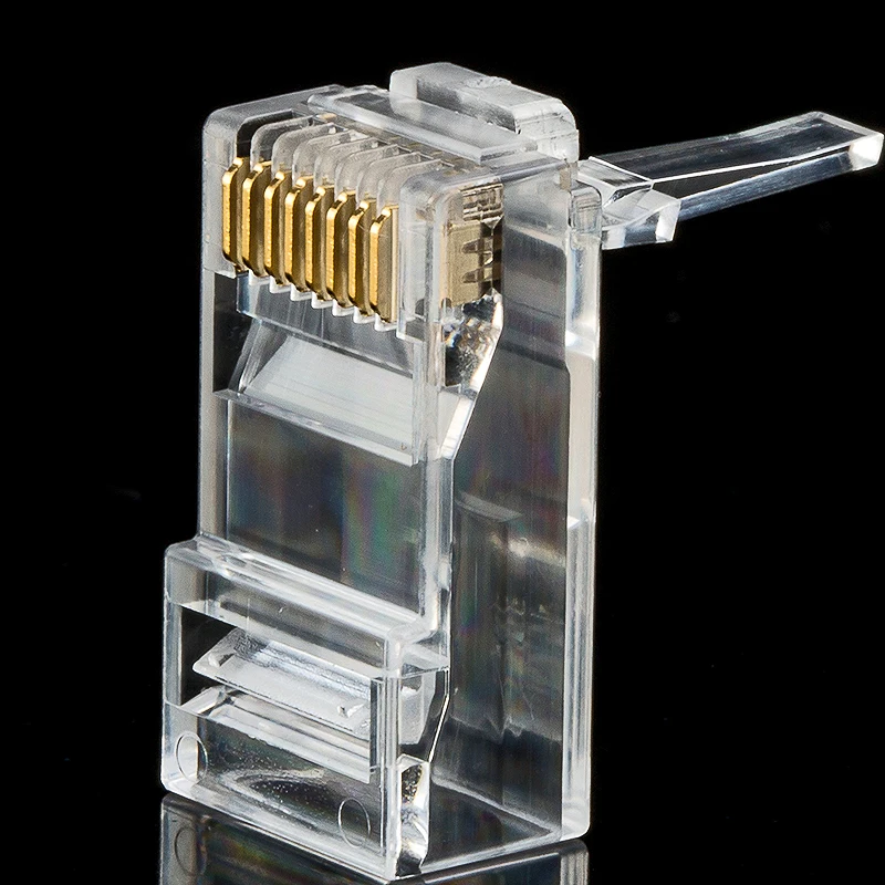 Гигабитная Сеть RJ45 8P8C Cat6 Модульные вилки Ethernet-кабель штекер разъем 1 мм