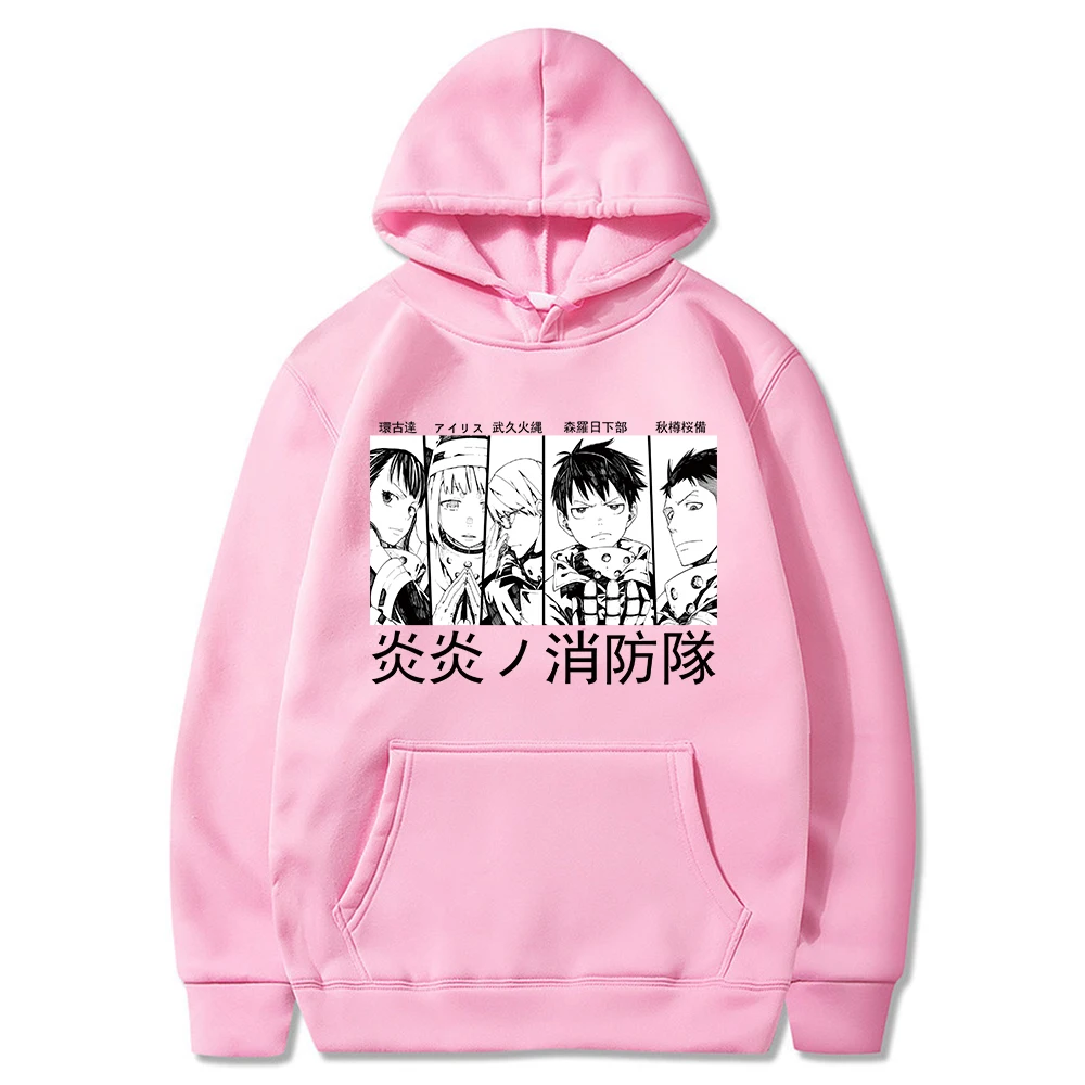 

Fire Force Hoodie Men's Sweatshirts Shinra Kusakabe Akitaru Obi Graphic Hoodie for Men Sportswear Cosplay Clothes
